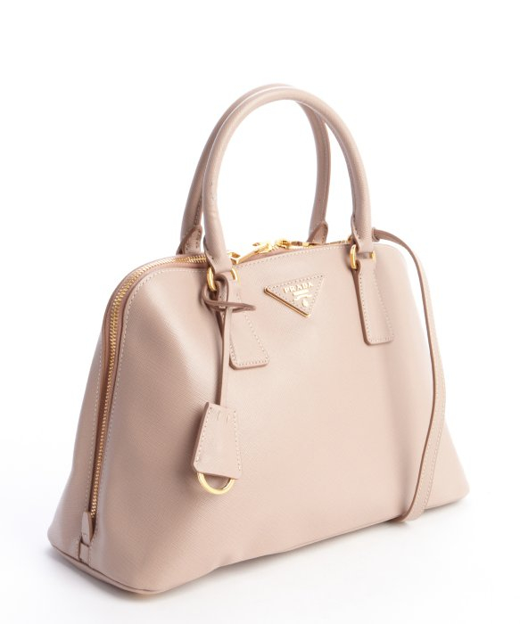 Lyst Prada Camel Saffiano Leather Double Zip Top Handle Handbag In Gallery