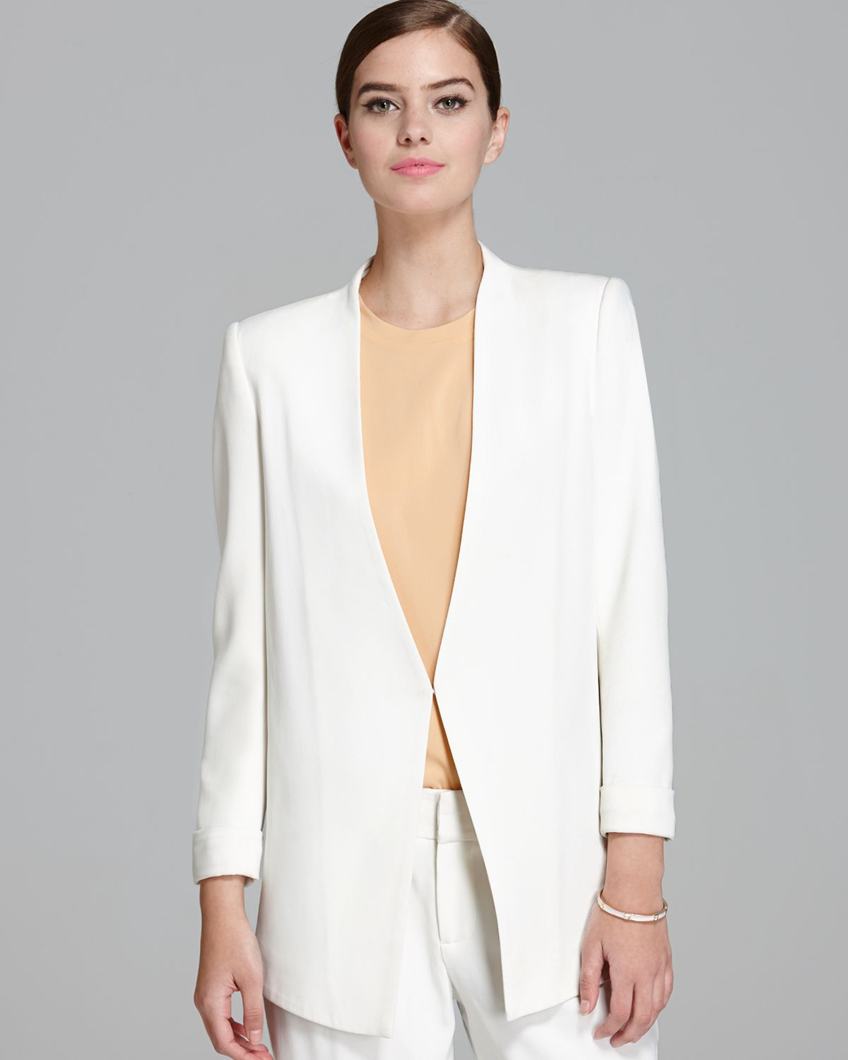 Lyst Alice + Olivia Alice Olivia Blazer Long Slim in White