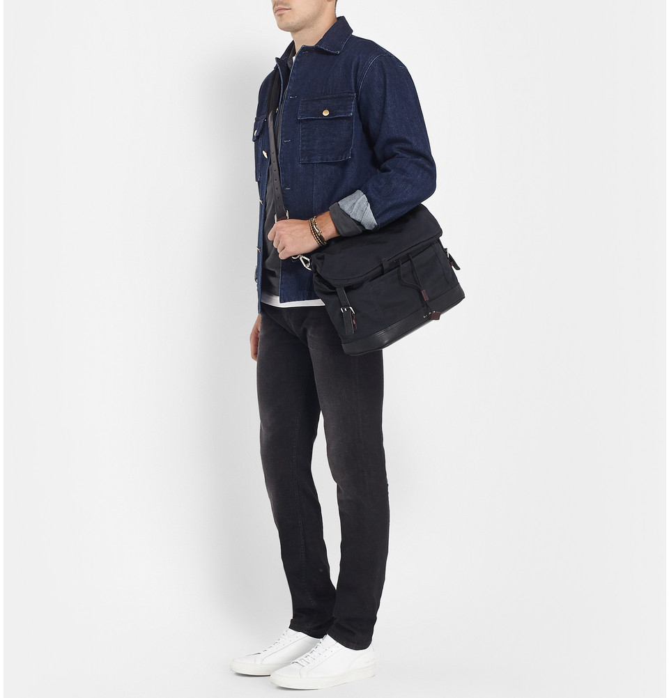 Lyst Paul smith LeatherTrimmed Grosgrain Messenger Bag in Blue for Men