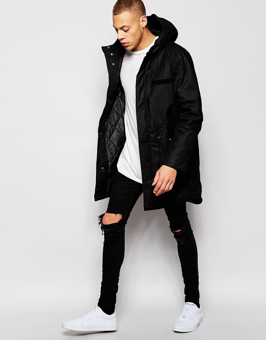 Cheap monday Cage Parka Jacket in Black for Men | Lyst