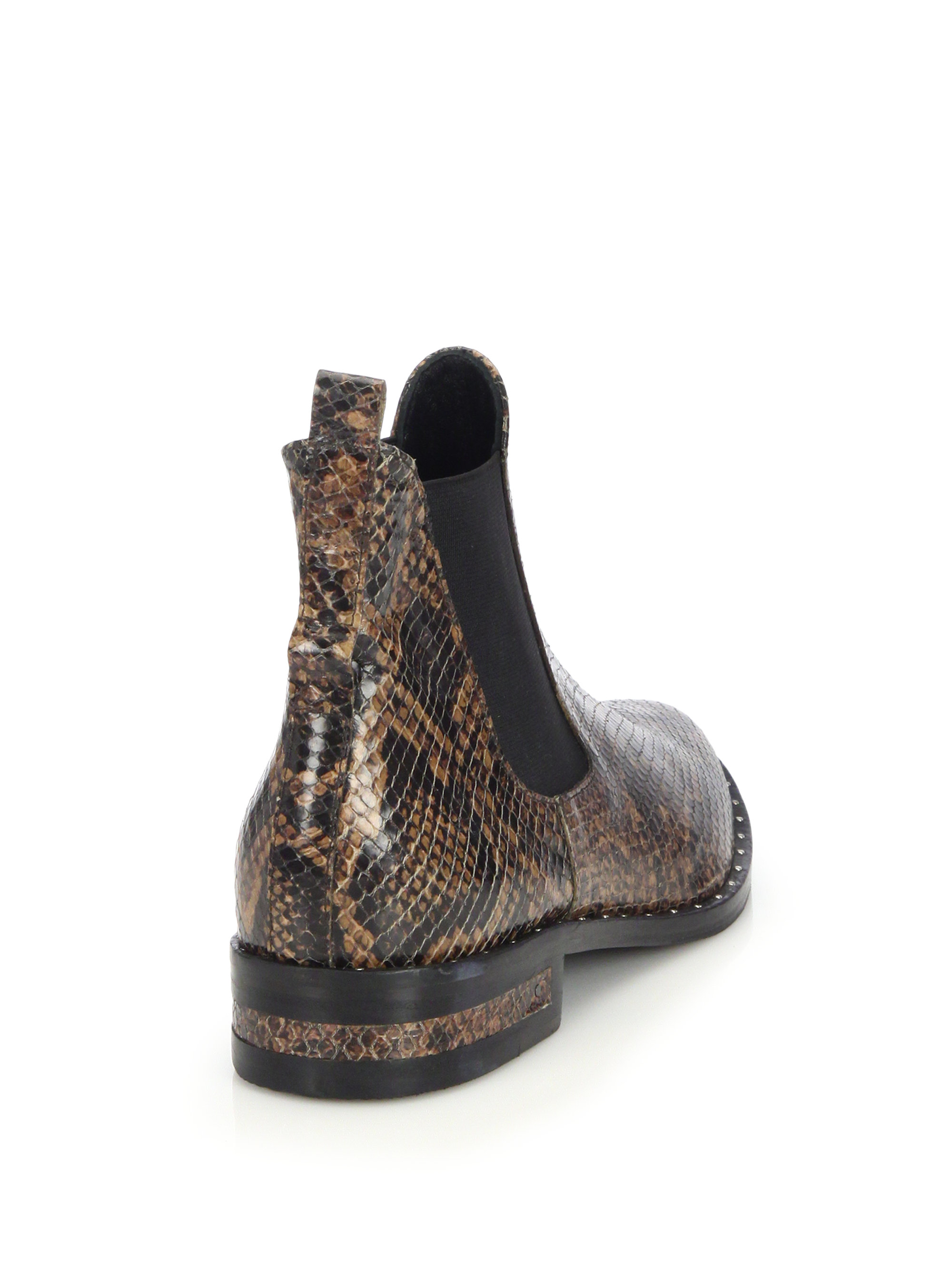 Lyst - Frēda Salvador Sleek Snake-embossed Leather Chelsea Boots in Brown