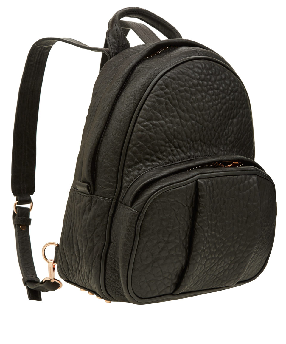 Lyst - Alexander Wang Black Leather Dumbo Backpack With Rose Gold Studs ...