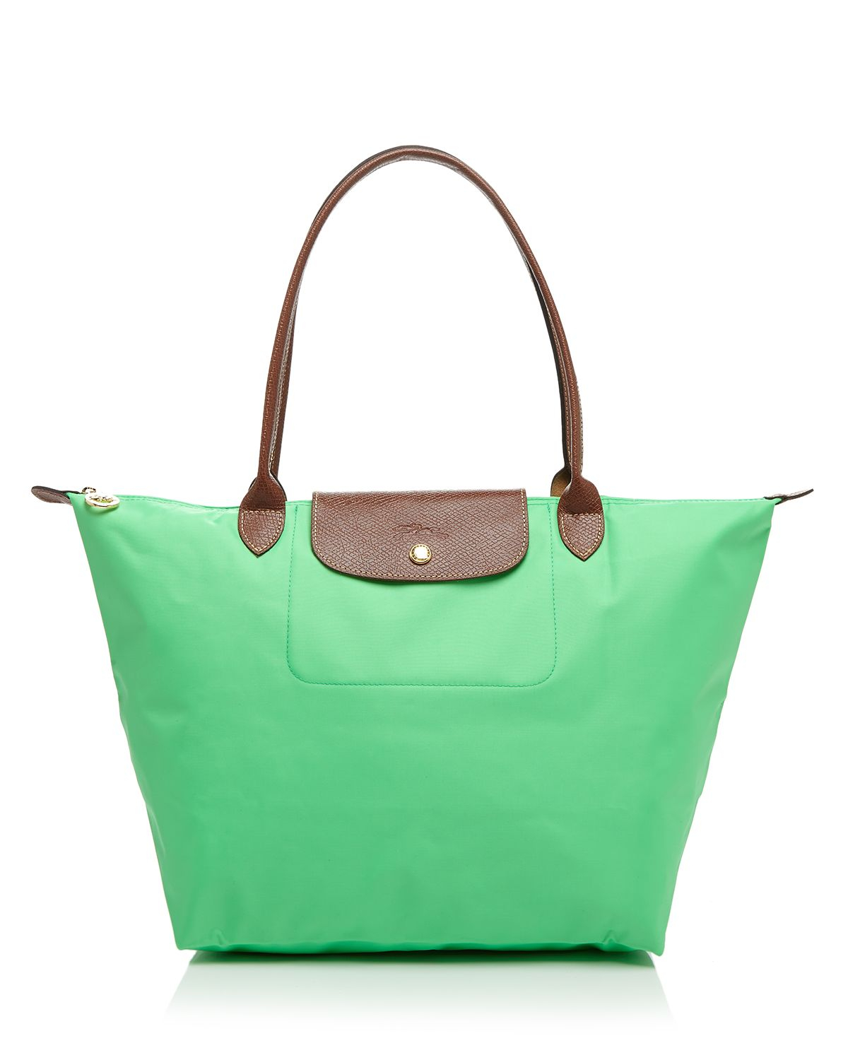 green nylon tote bag