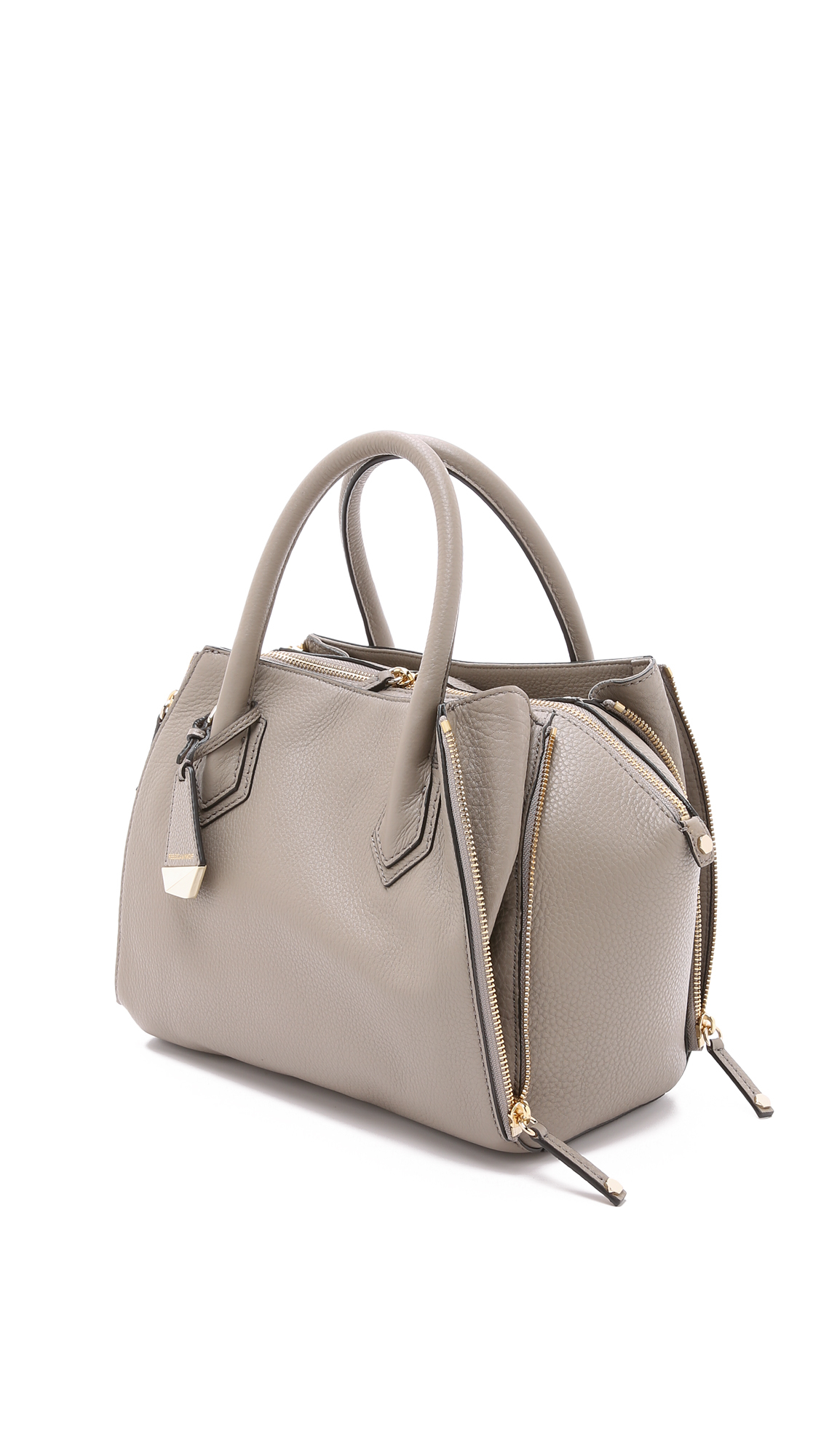 Lyst Rebecca Minkoff Mini Perry Leather Satchel In Gray Gallery