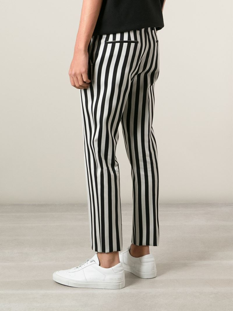 white striped trousers