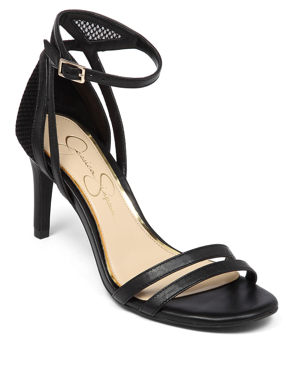 Jessica Simpson Mayetta High-Heel Leather Sandals in Black (Black ...