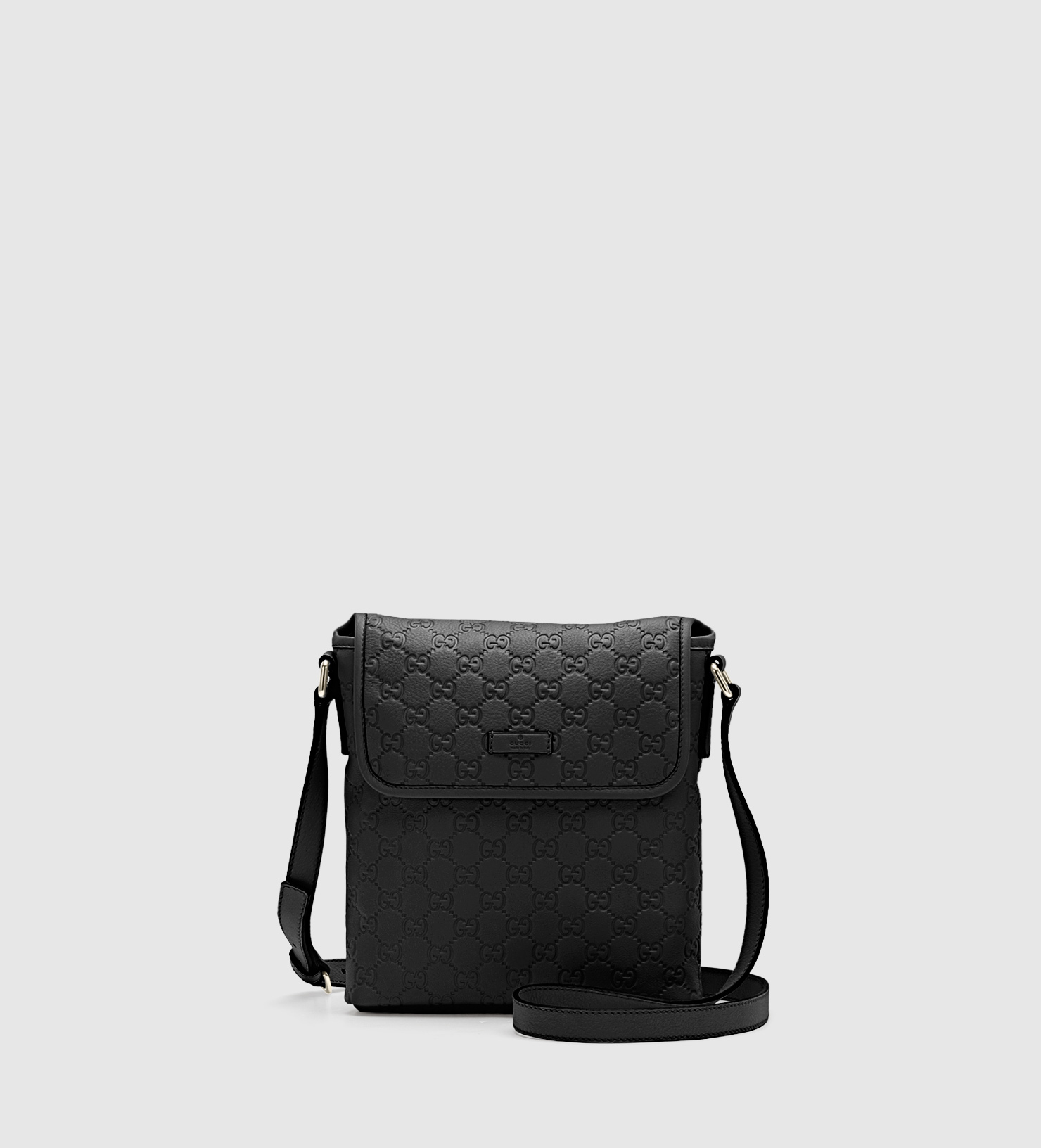 Lyst - Gucci Black Ssima Leather Messenger Bag in Black for Men