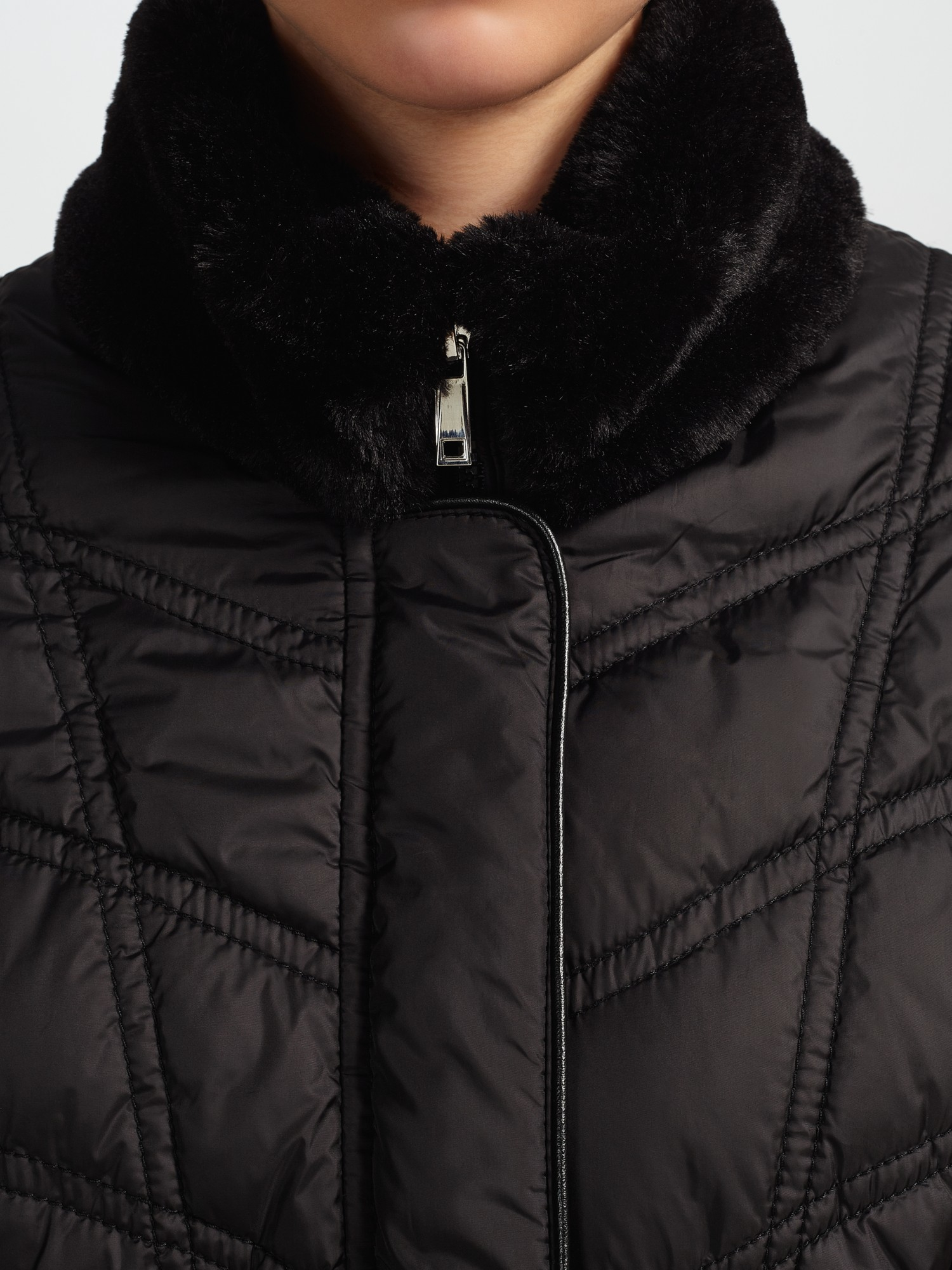 Gerry Weber Quilted Coat in Black - Lyst
