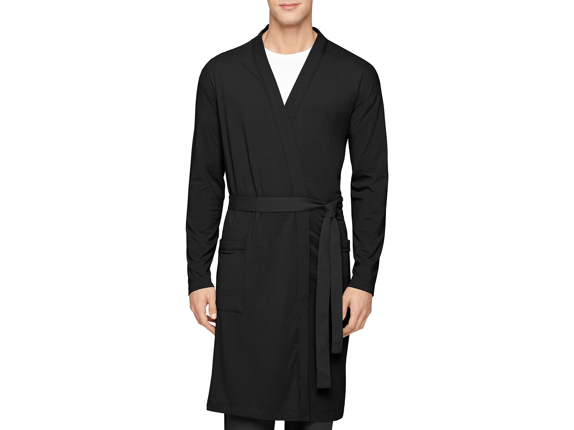 Lyst Calvin Klein Cotton Modal Robe in Black for Men