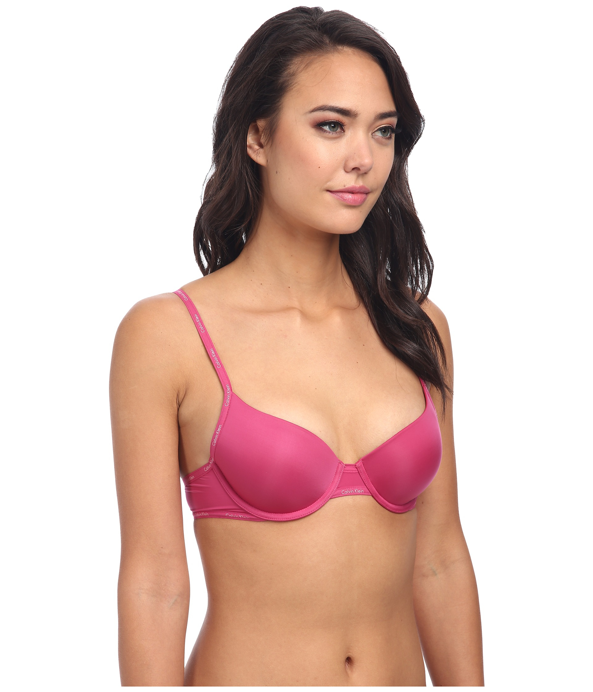 Calvin Klein Perfectly Fit Sexy Signature Demi Bra F3262 In Pink Pink Shock Lyst 