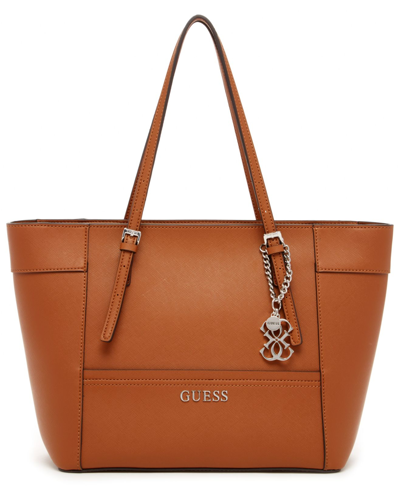 Guess Delaney Small Classic Tote in Brown (Cognac) | Lyst