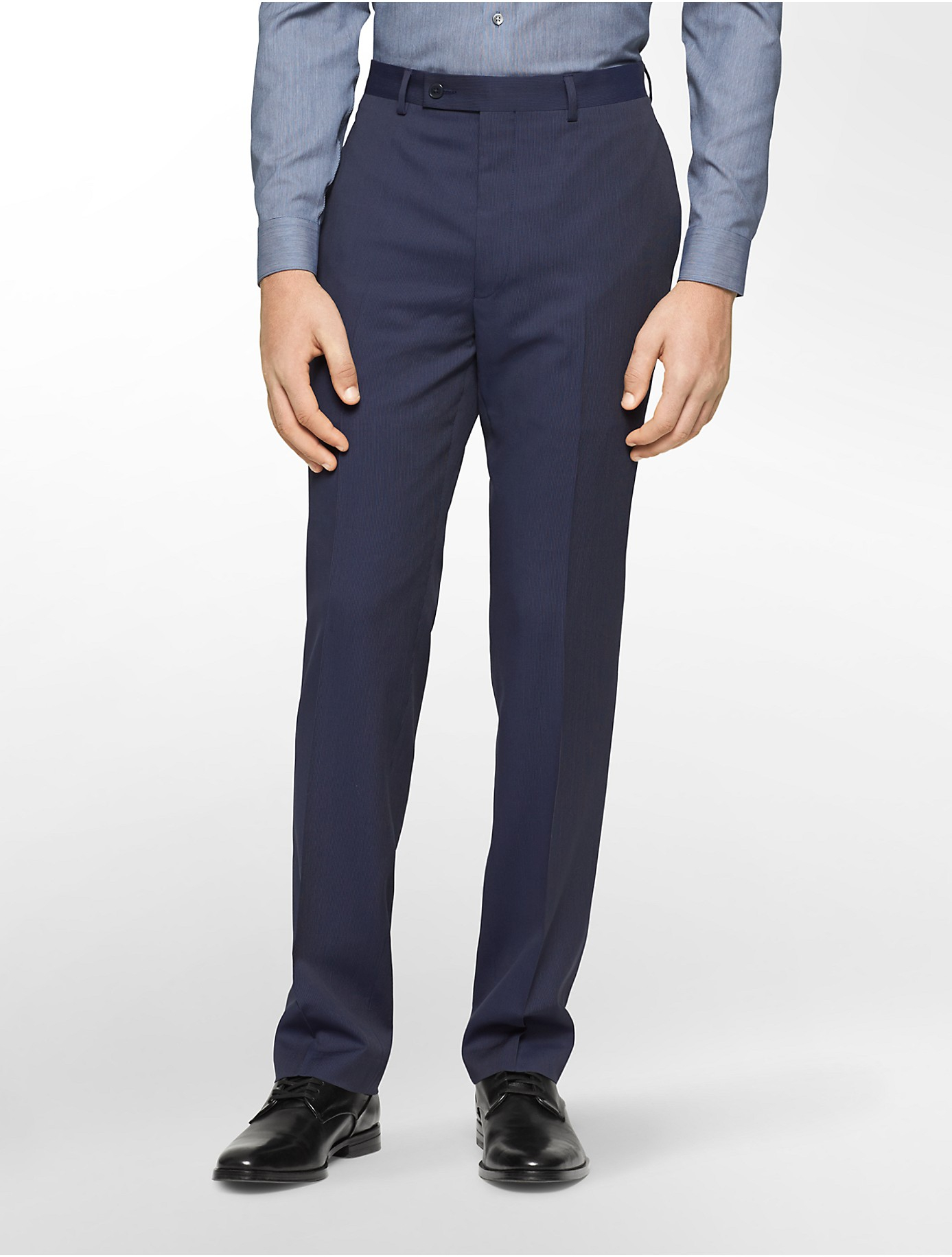 Lyst - Calvin Klein White Label Body Slim Fit Navy Pinstripe Suit Pants ...