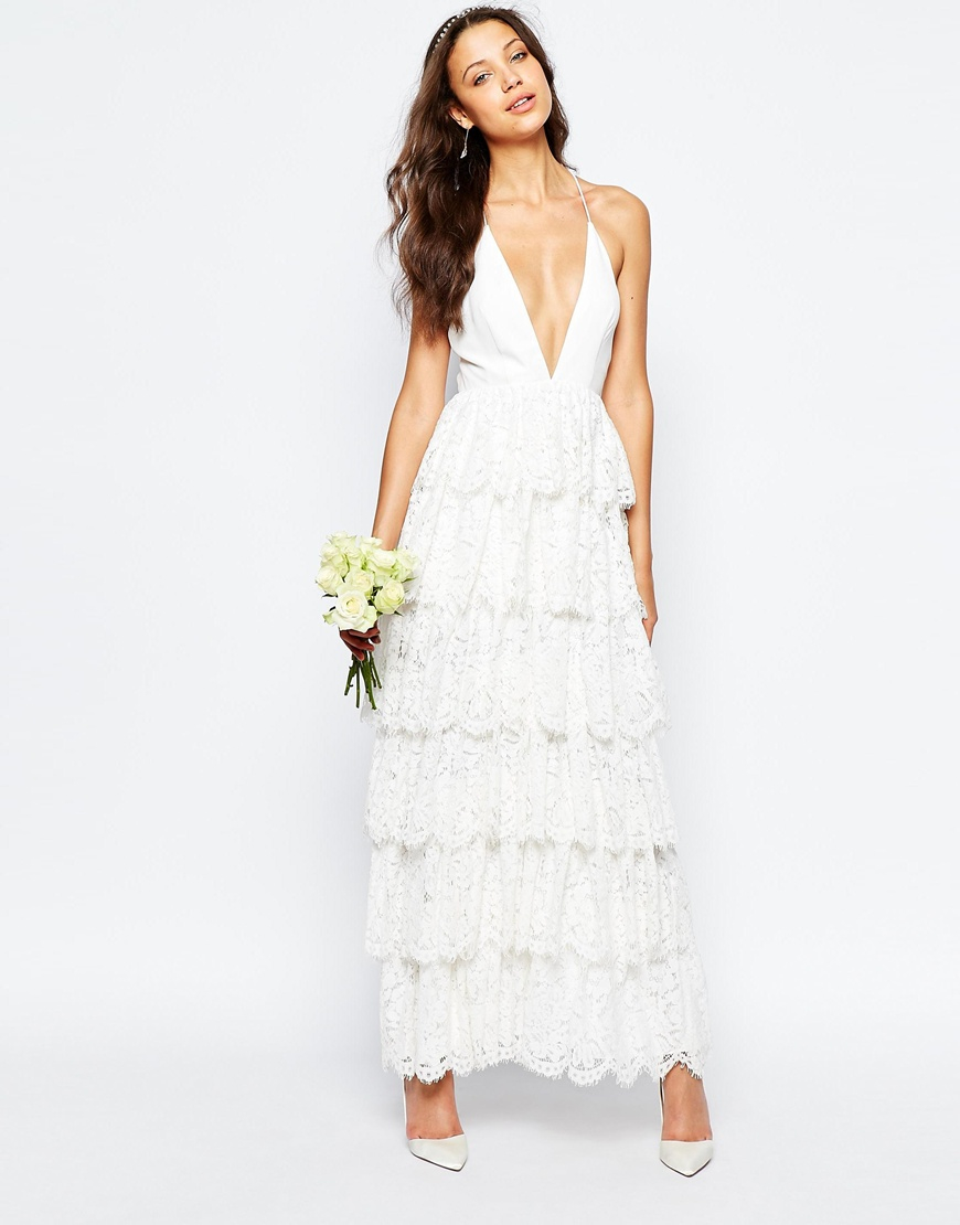 white layered maxi dress