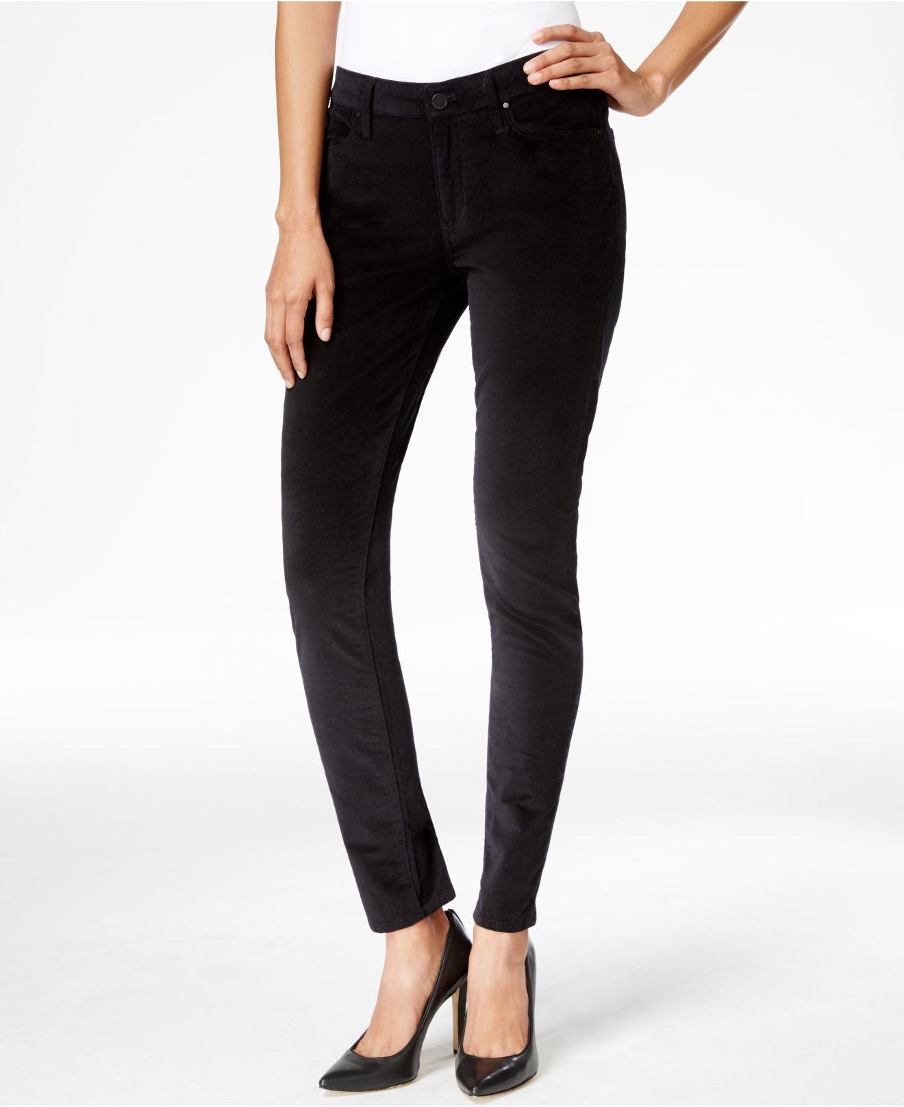 Calvin Klein Velvet Skinny Jeans in Black