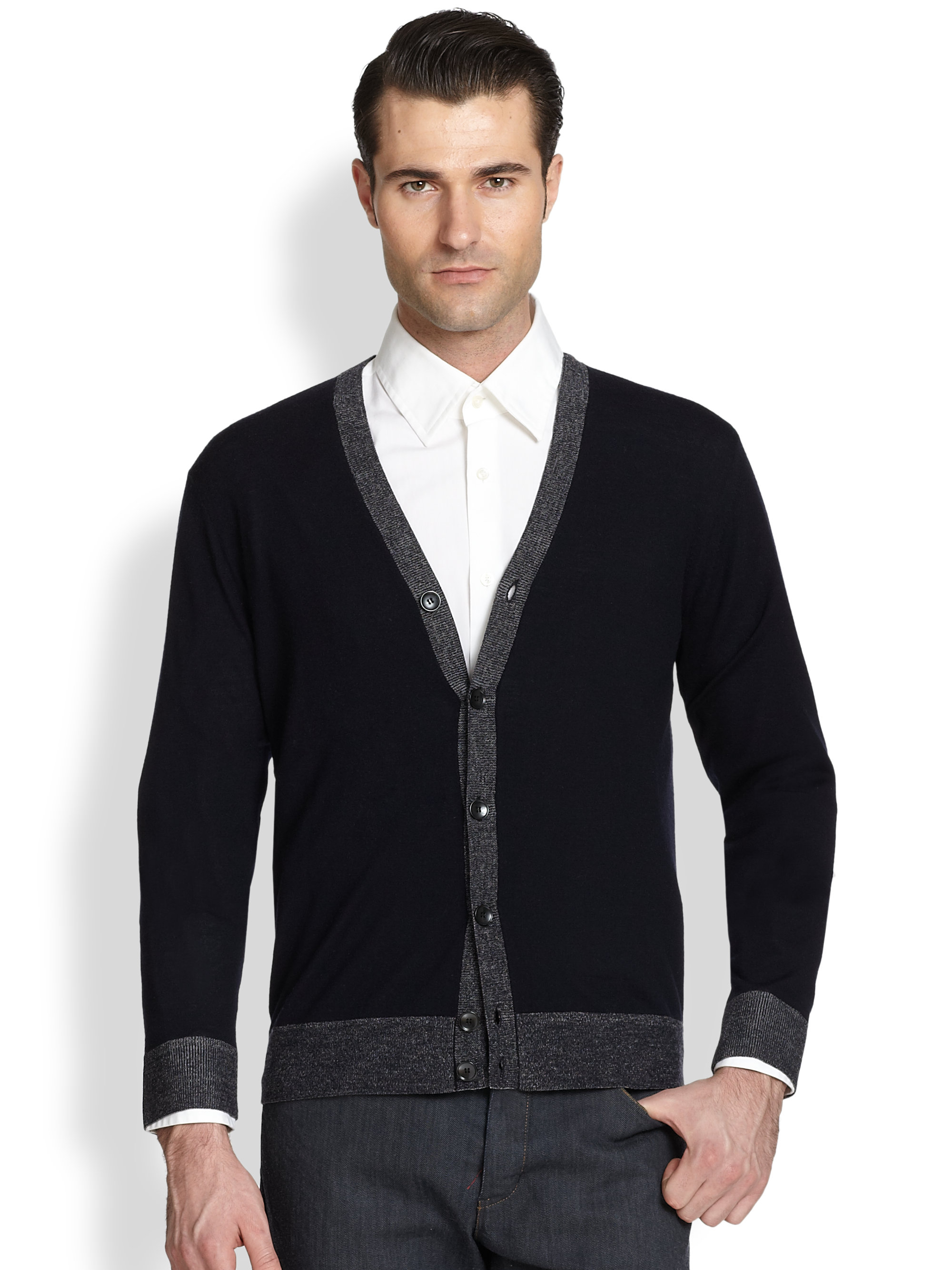 Lyst - Theory Goldsmith Sovereign Wool Cardigan in Black for Men