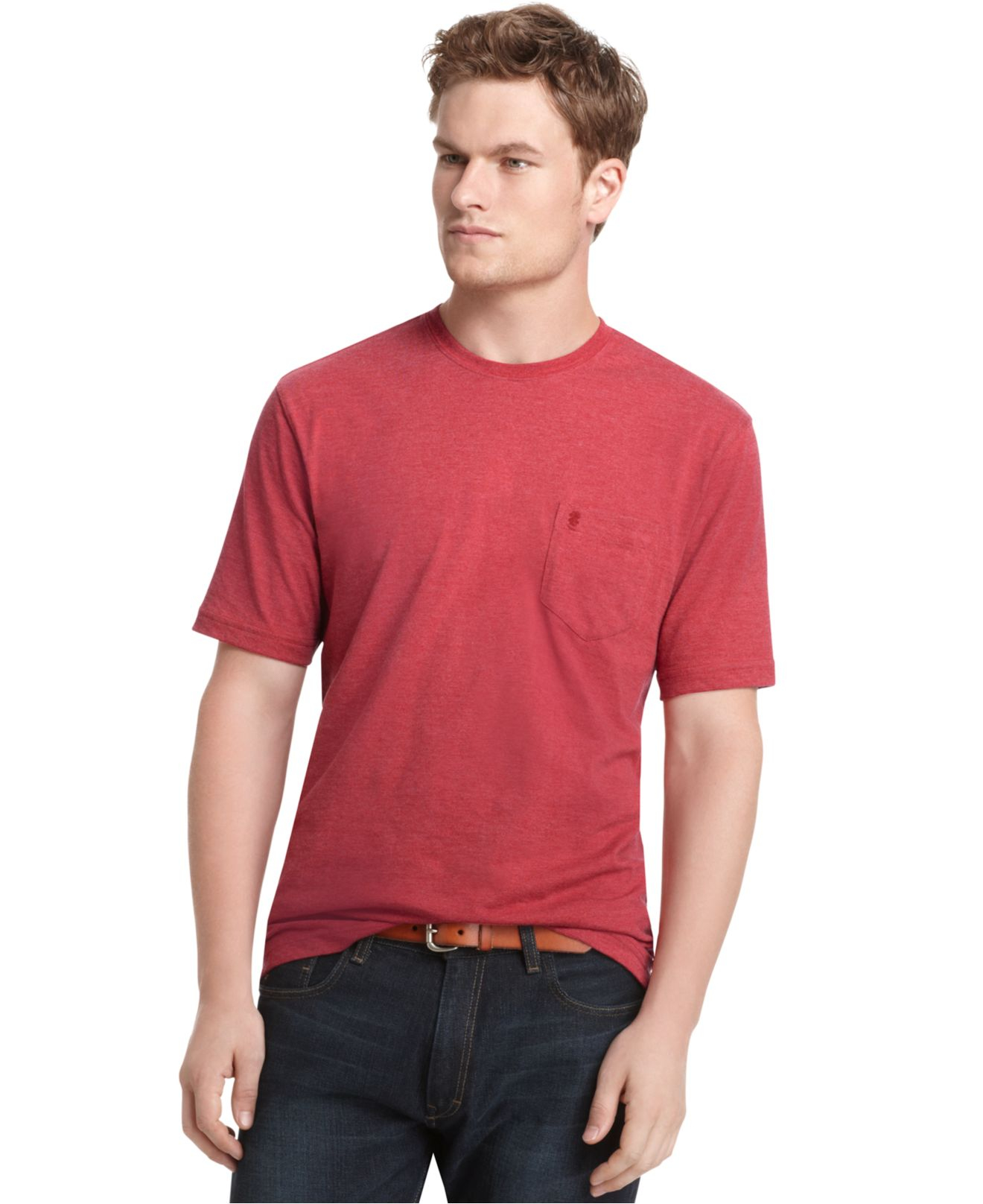 Izod Big And Tall Short Sleeve Solid Pocket T-shirt in Pink for Men | Lyst