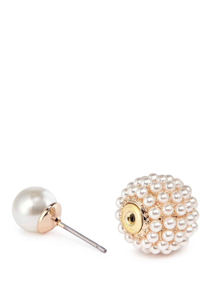 Lyst Kenneth Jay Lane Mounted Gl Pearl Back Stud Earrings In Gallery