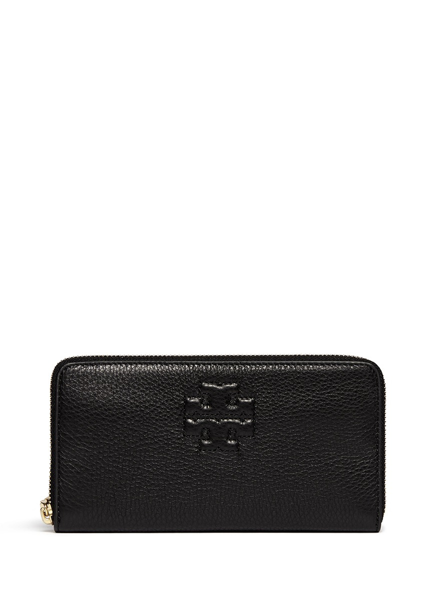 Lyst - Tory Burch 'thea' Zip Continental Wallet in Black