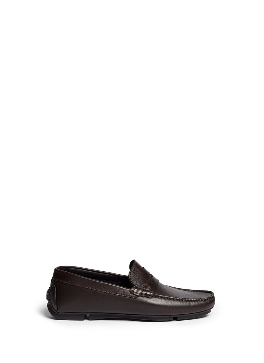 armani loafers for armani leather loafers in brown for lyst armani loafers for armani leather loafers in brown for lyst