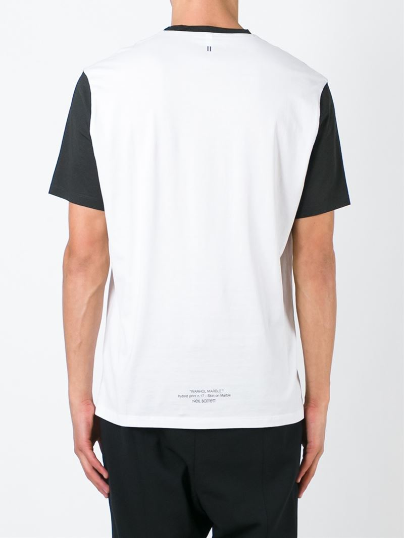 Neil barrett Split Portrait-Print T-Shirt in Black for Men | Lyst