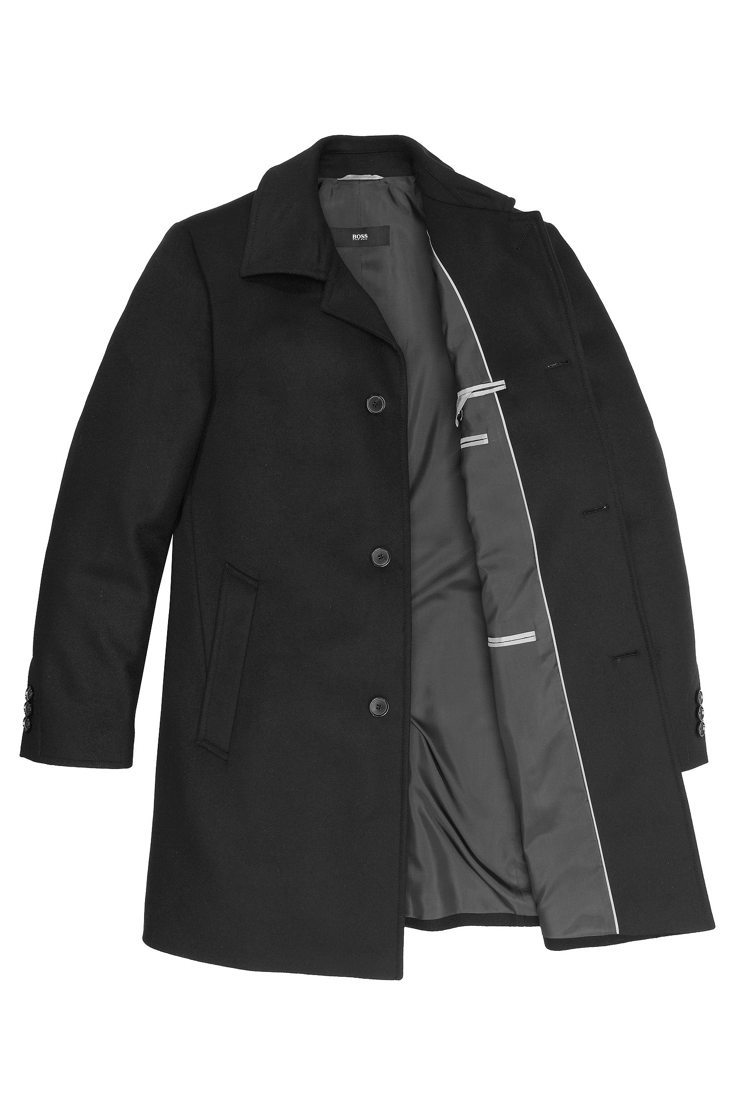 Lyst Boss The Task Virgin Wool Cashmere Car Coat In Black For Men