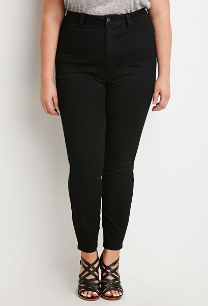 super high waisted black skinny jeans