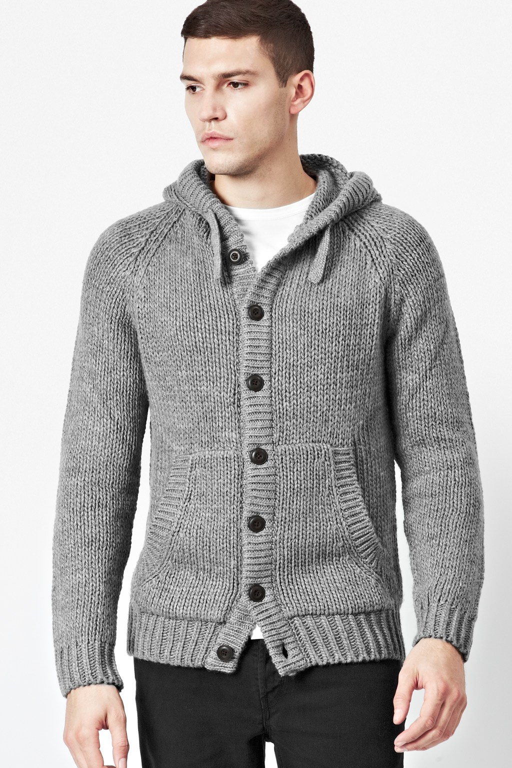 Lyst - French connection Delta Chunky Cardigan in Gray for Men