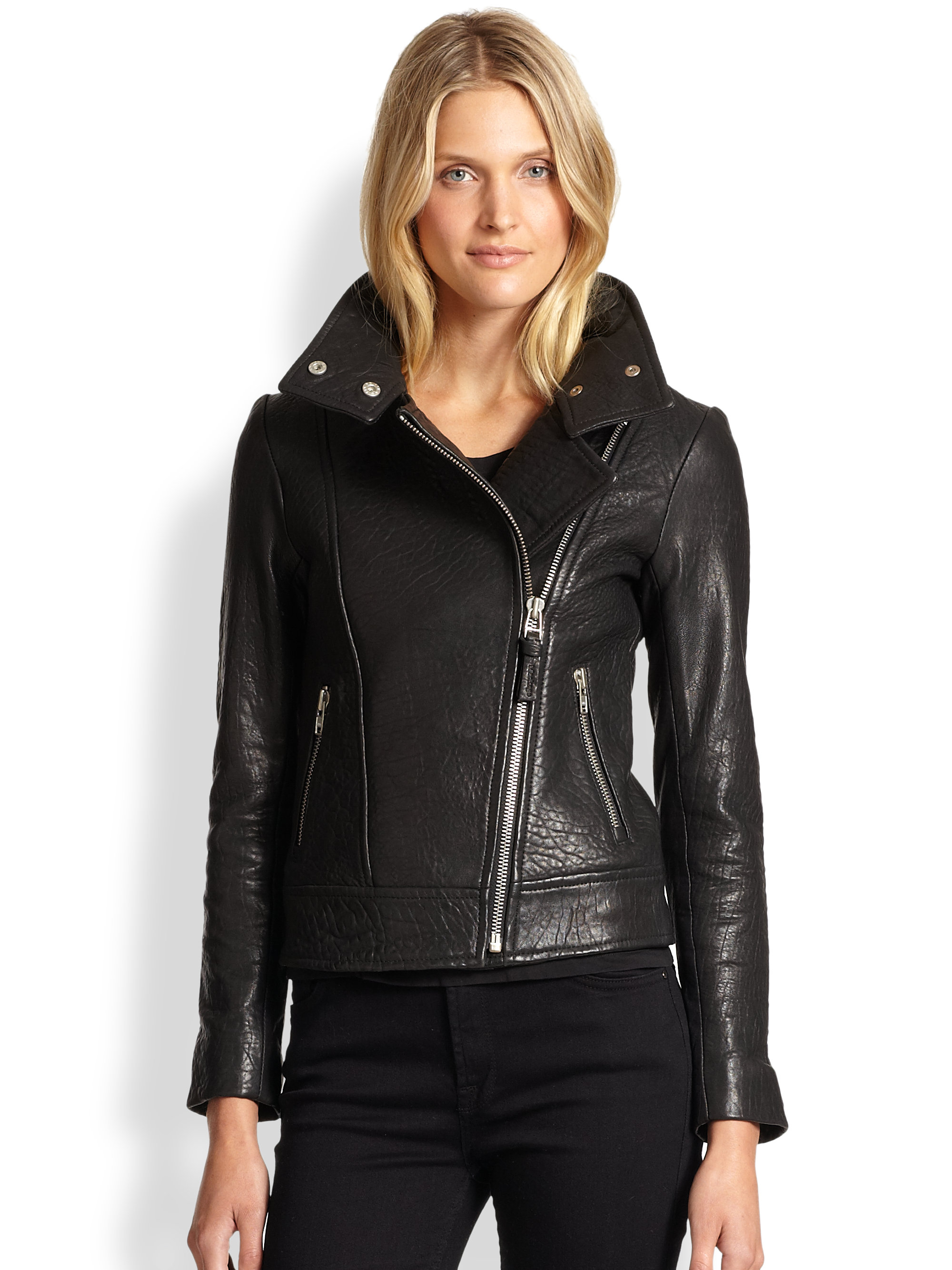 Lyst Mackage Leather Biker Jacket In Black Gallery
