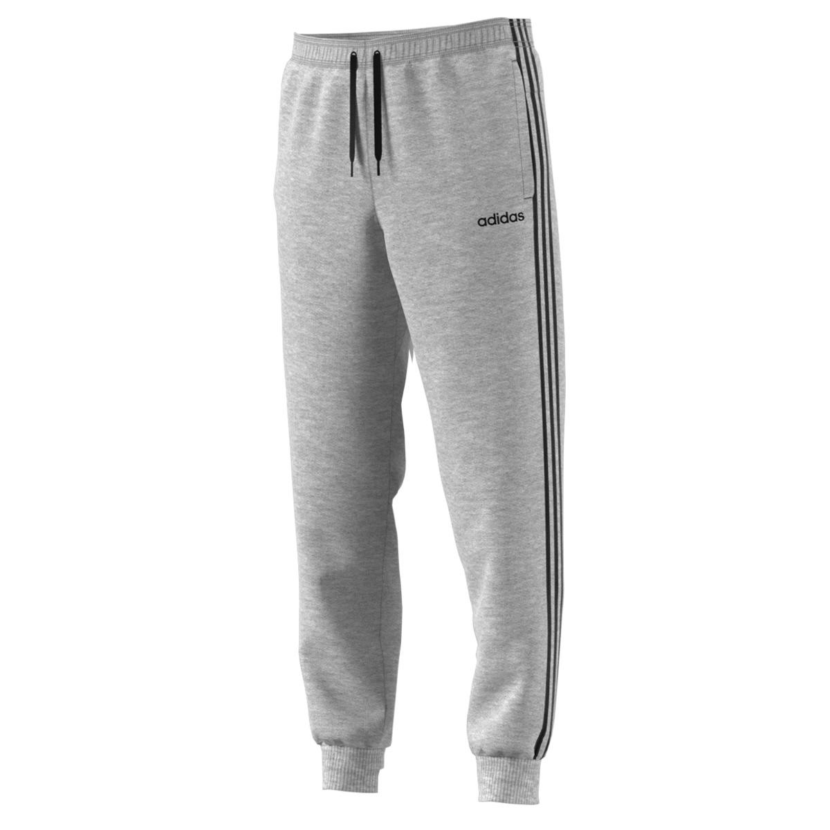 adidas Cotton Essentials 3 Stripes Trousers in Grey (Gray) for Men - Lyst