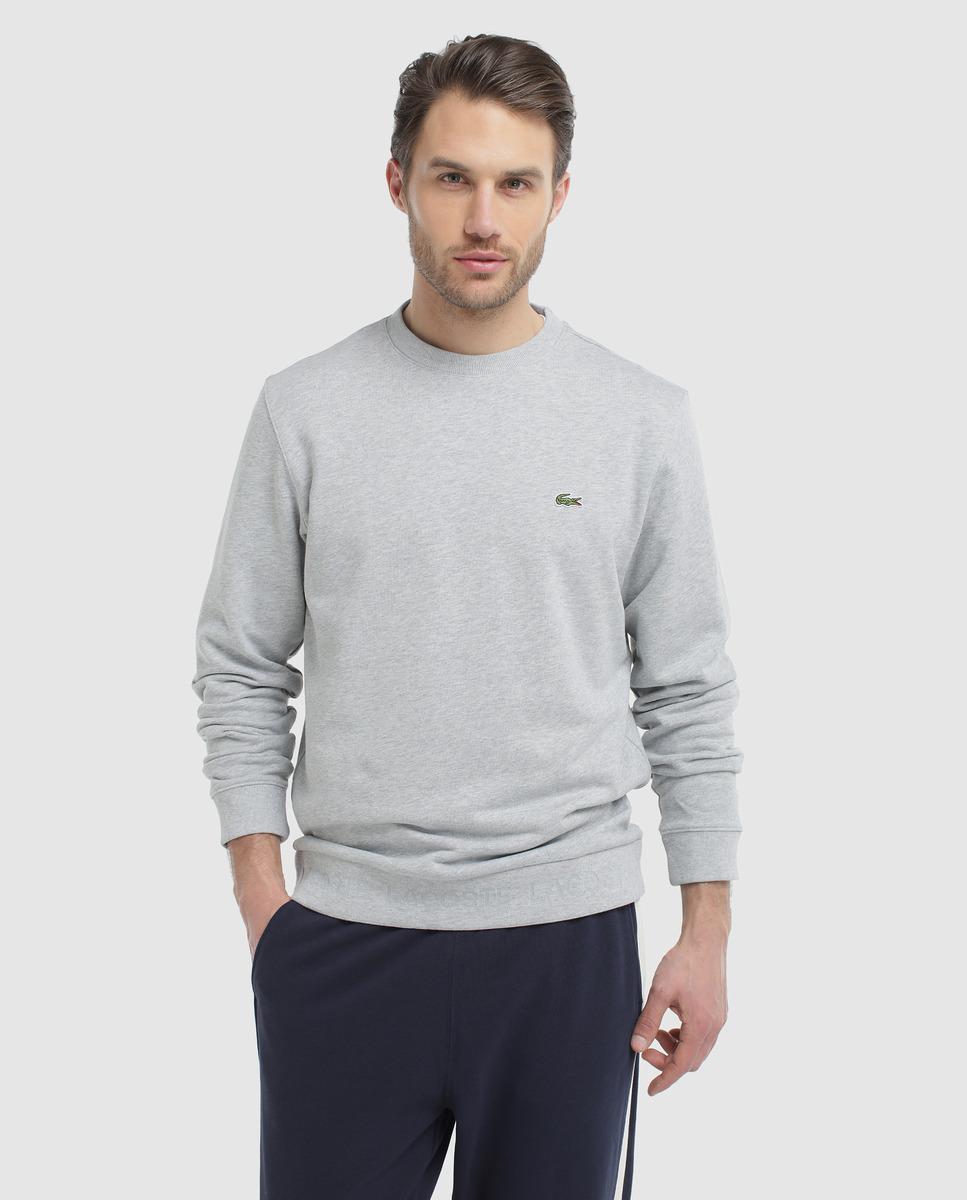 Lyst - Lacoste Grey Sweatshirt With A Round Collar in Gray for Men