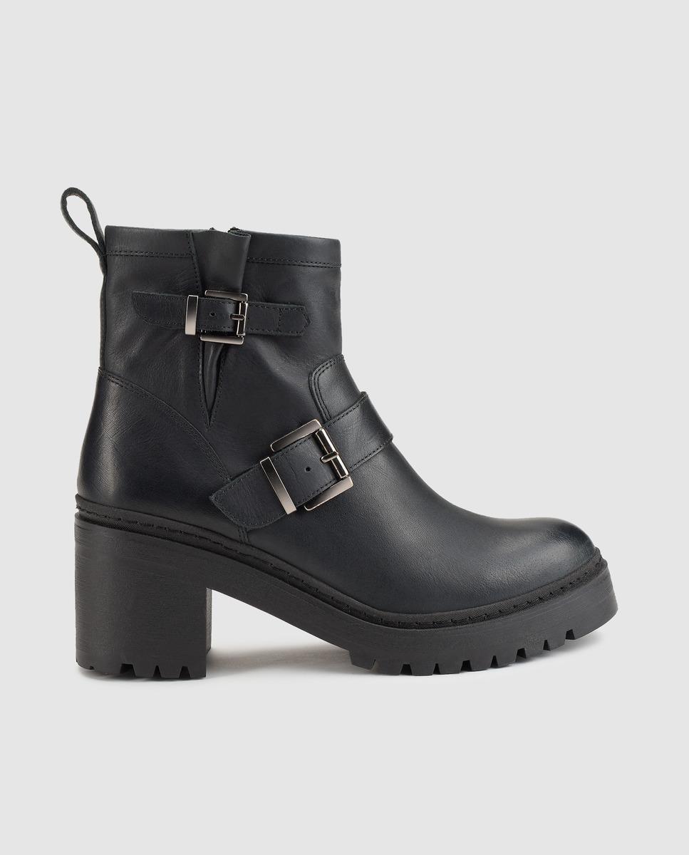 Unisa Black Leather Ankle Boots - Lyst