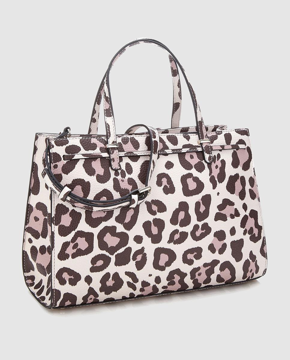 Lyst Guess Leopard Print Handbag With Bow Detail Gallery