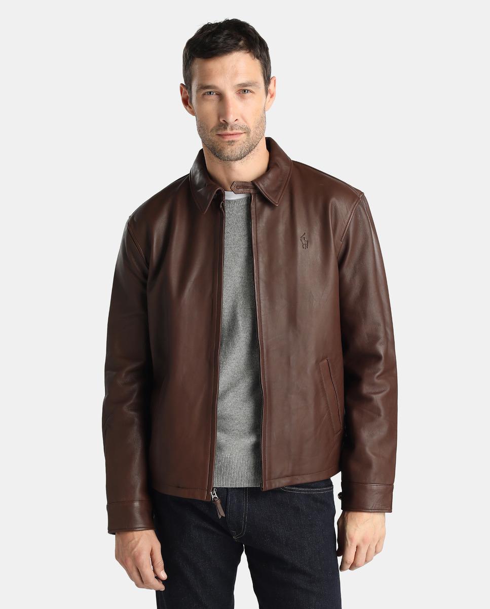 Lyst - Polo Ralph Lauren Brown Leather Jacket in Brown for Men