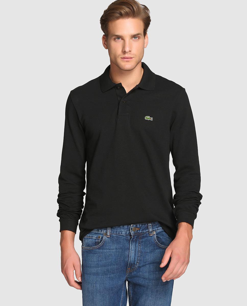 Lacoste Mens Black Long Sleeve Polo  Shirt in Black for Men 