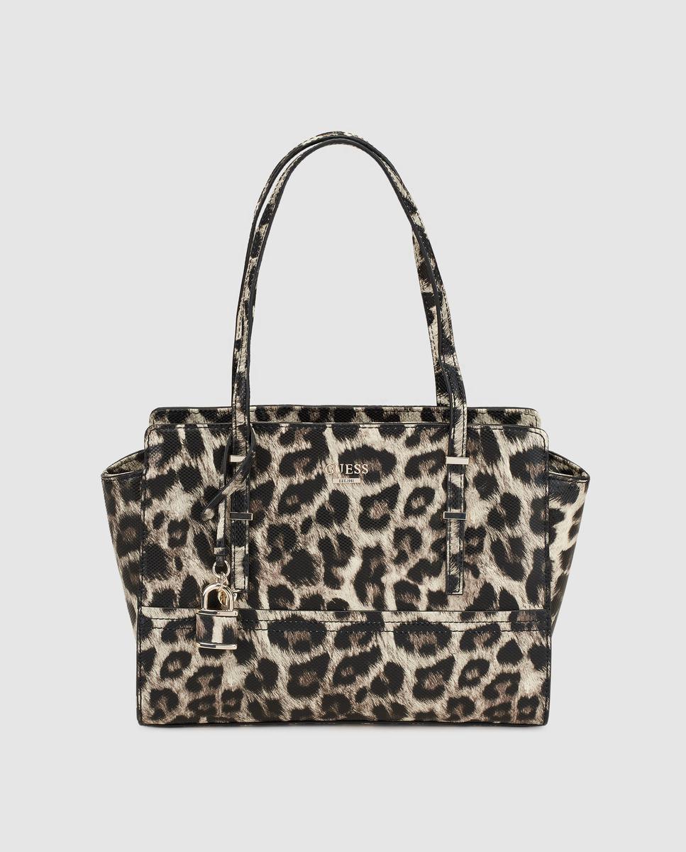 Guess Medium Leopard Print Shoulder Bag Lyst Gallery