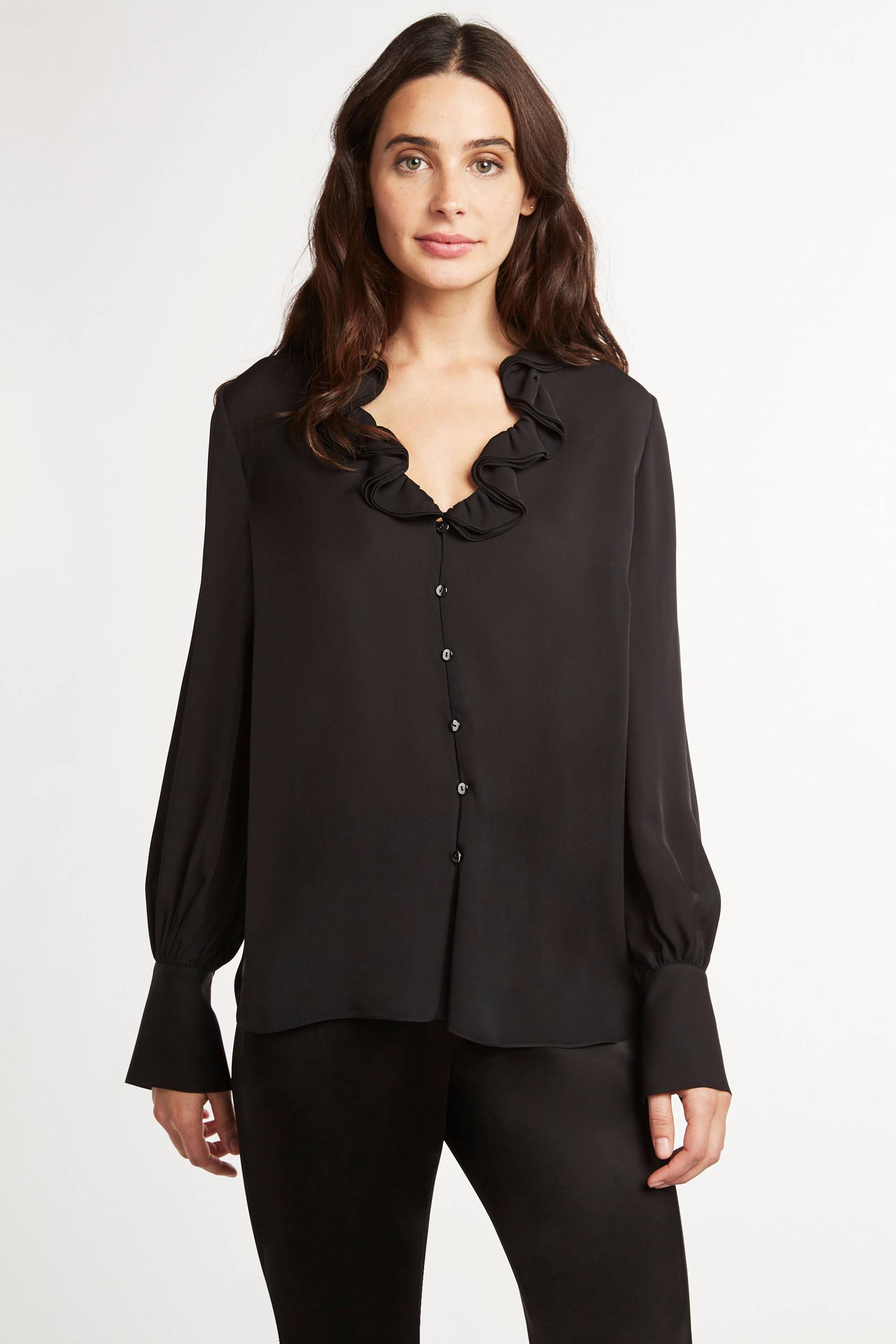 Elie Tahari Silk Azra Shirt in Black - Lyst