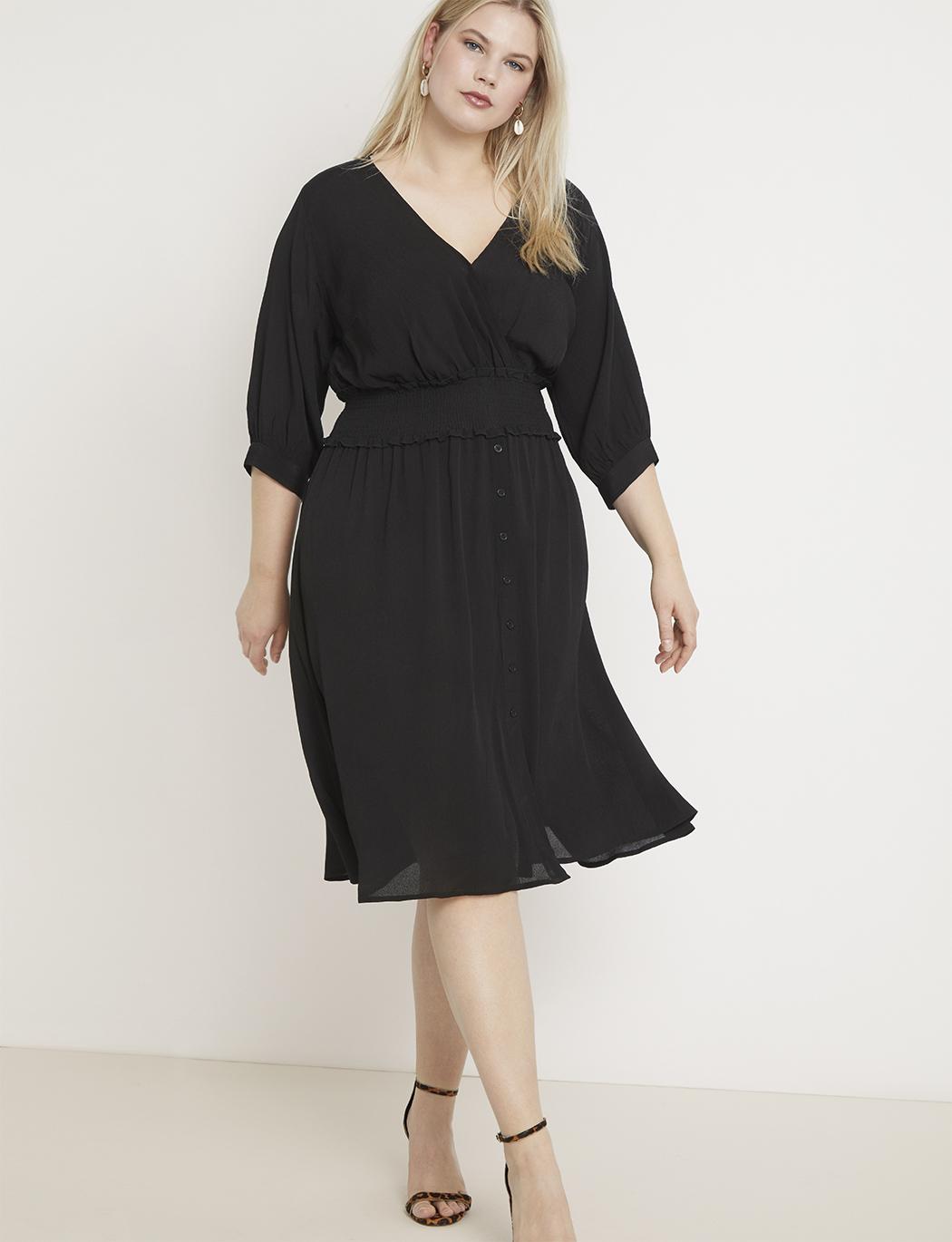 Eloquii Smocked Waist Dress in Black Lyst