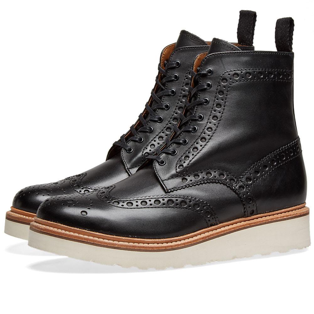 Lyst - Grenson Fred V Brogue Boot in Black for Men - Save 46%