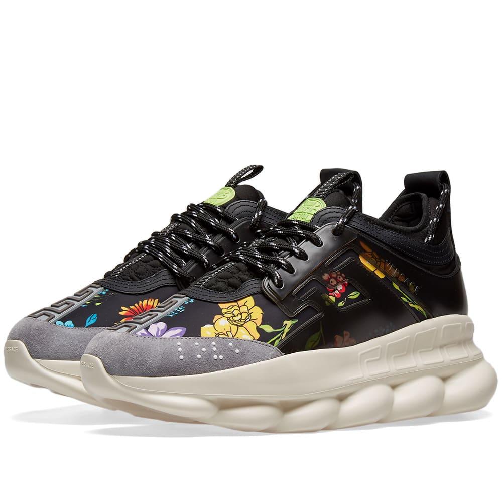 Lyst - Versace Floral Chain Reaction Sneaker in Black for Men