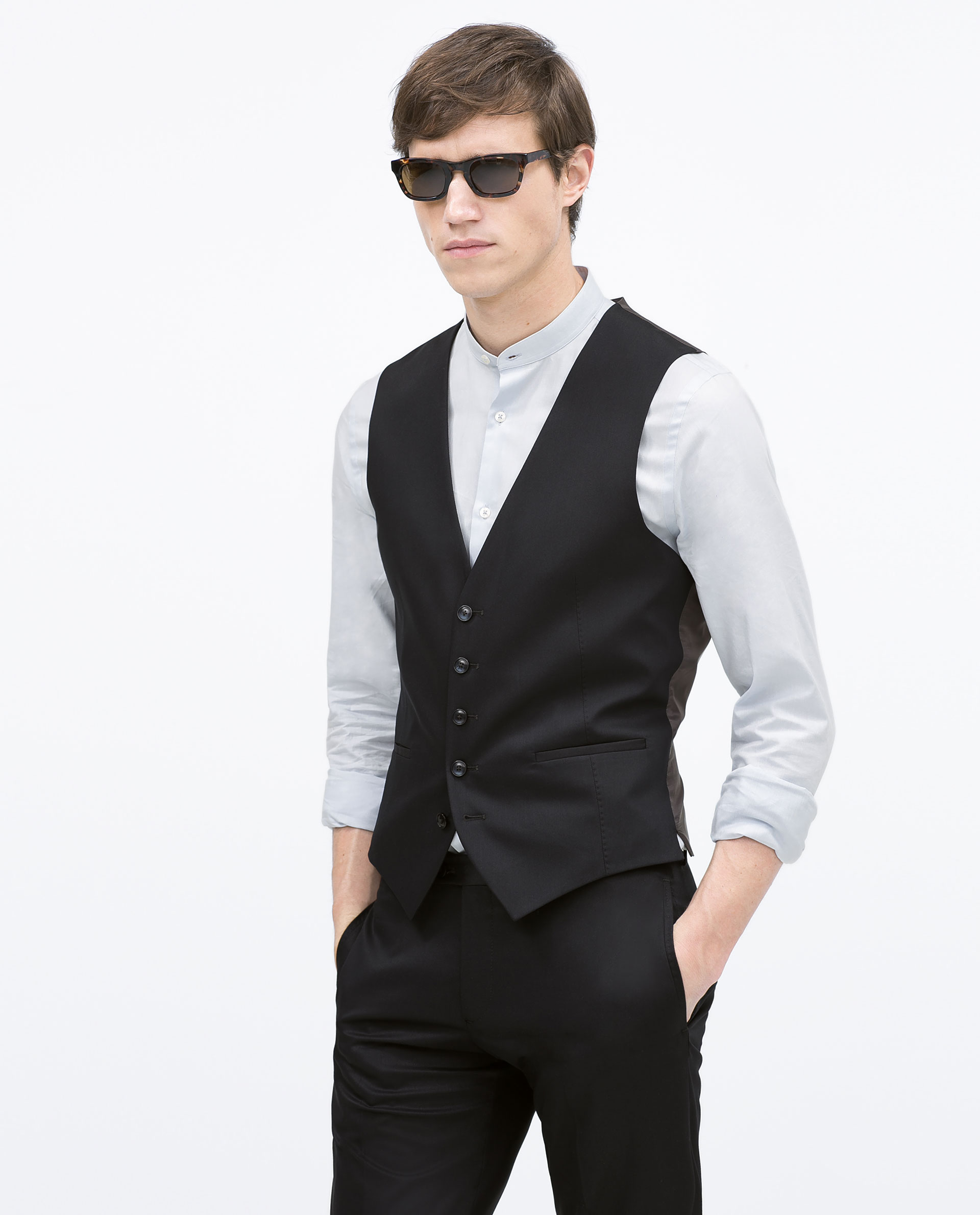 Zara Suit Waistcoat in Blue for Men (Navy blue) Lyst