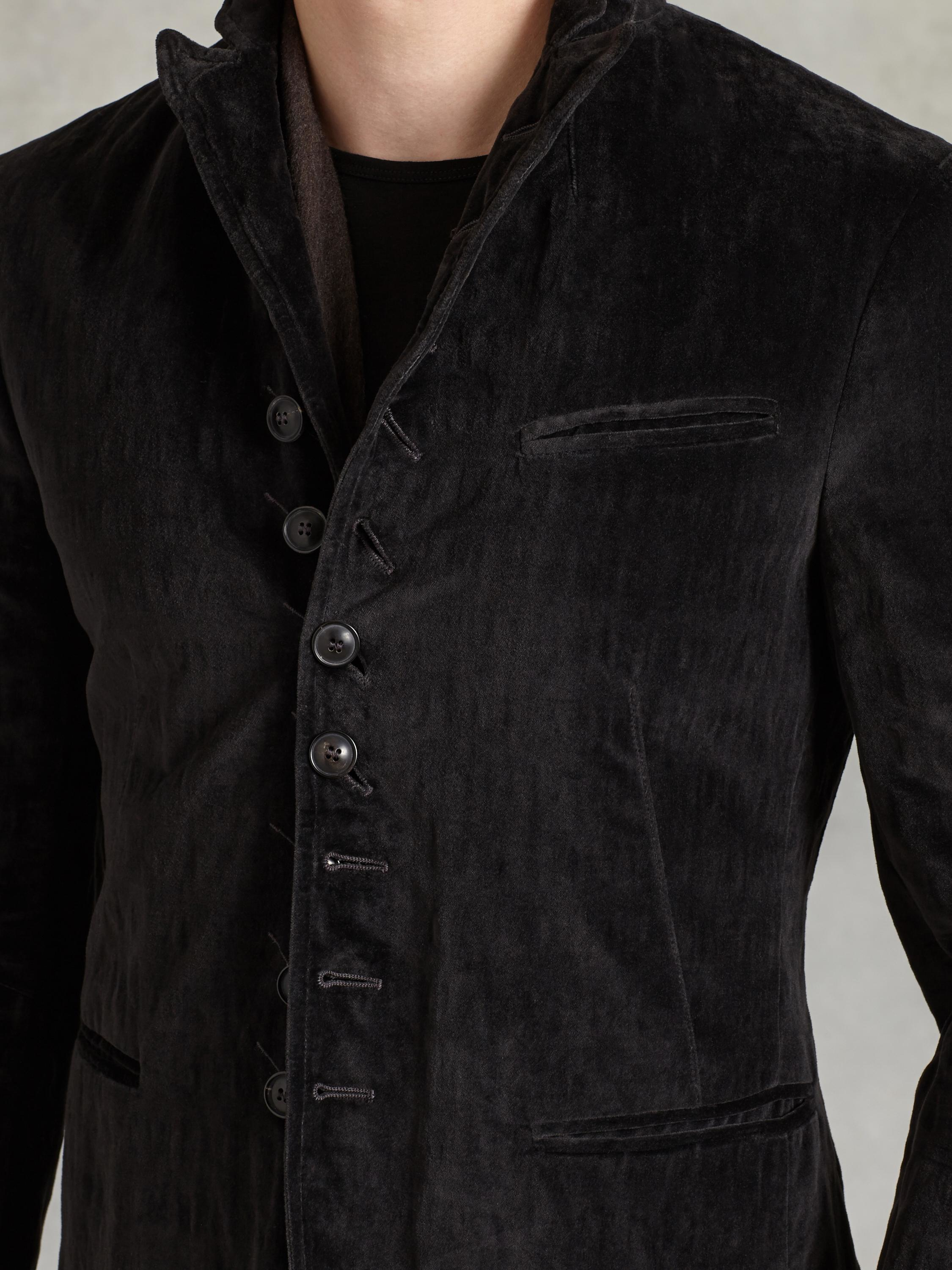 John Varvatos Velvet Multi Button Jacket in Black for Men Lyst