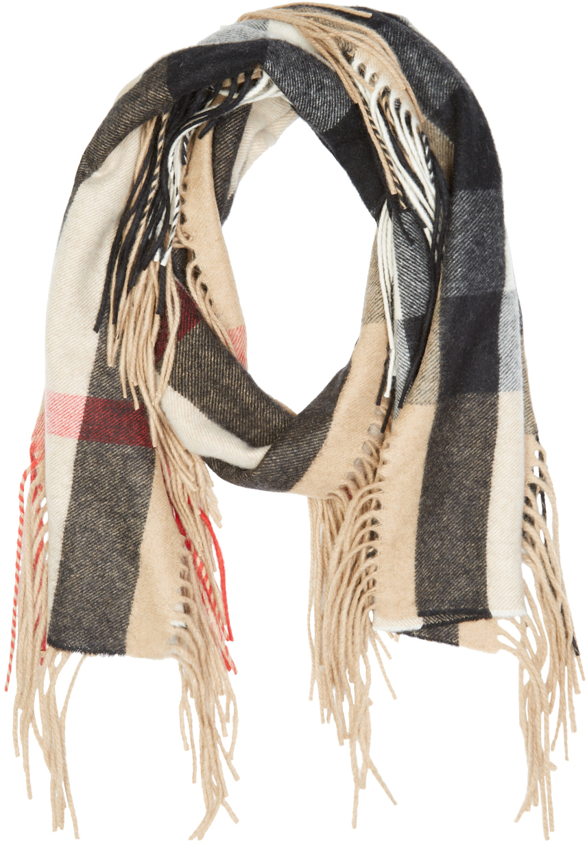 Lyst - Burberry Prorsum Camel Cashmere Check Scarf in Natural for Men