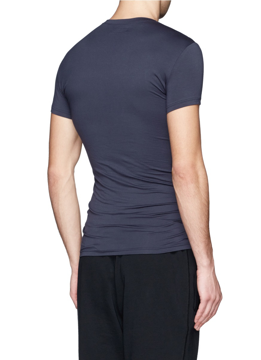 Lyst - Emporio armani Slim-fit T-shirt in Blue for Men