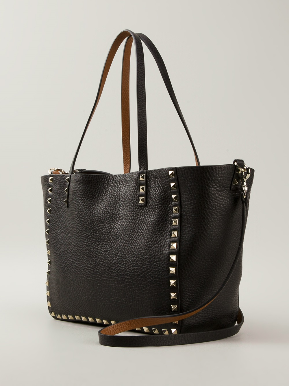 Lyst - Valentino Reversible Studded Mini Tote Bag in Black