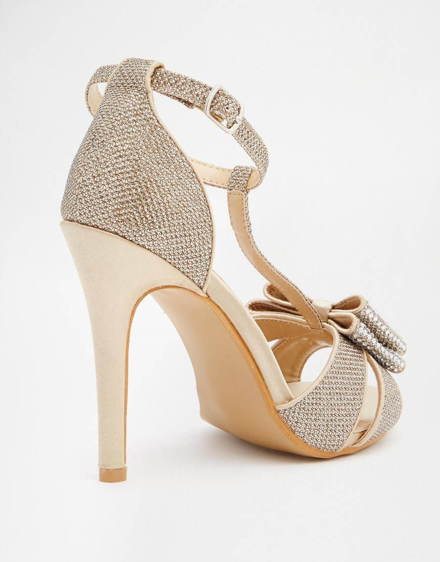 gold sparkly heeled sandals