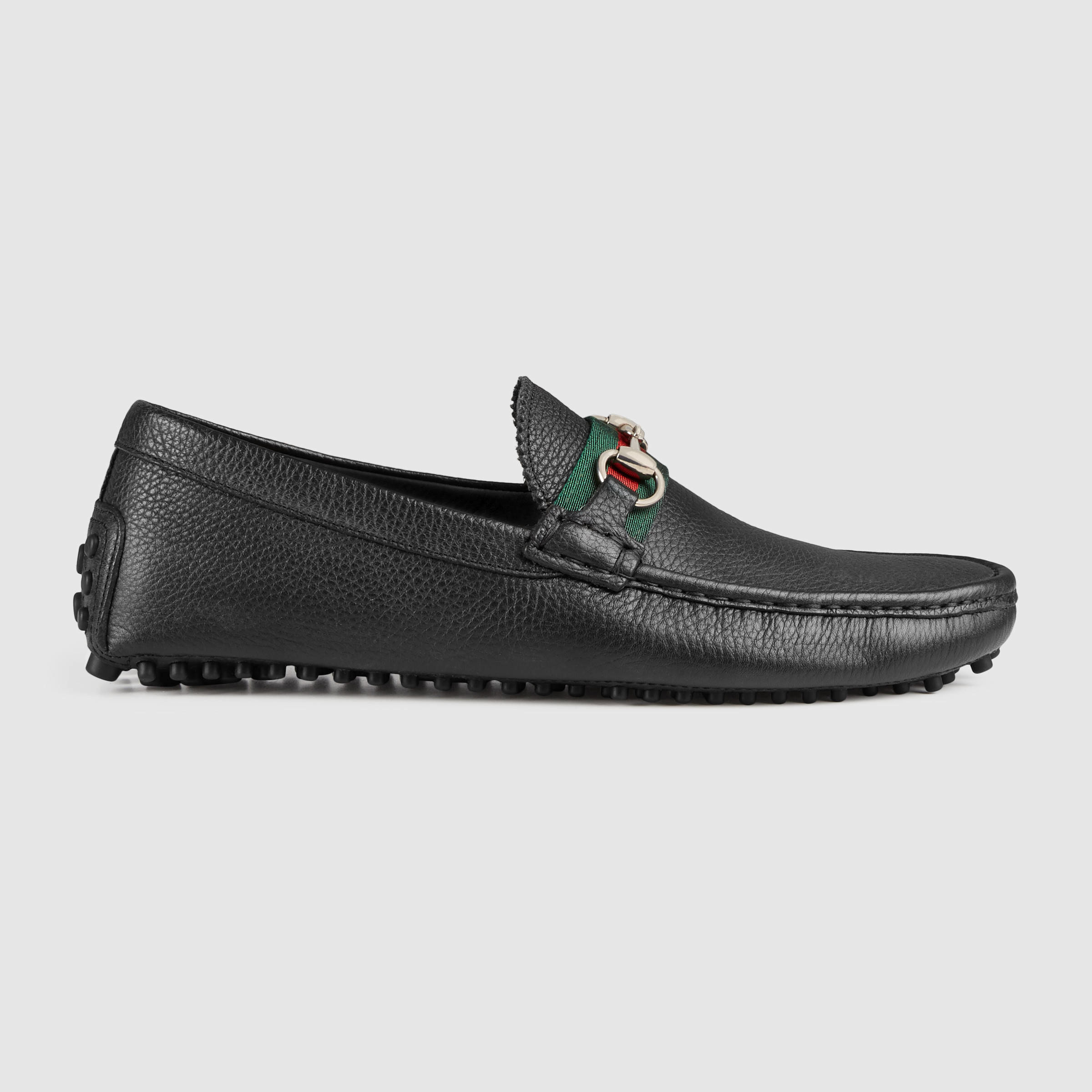 gucci leather driver with horsebit