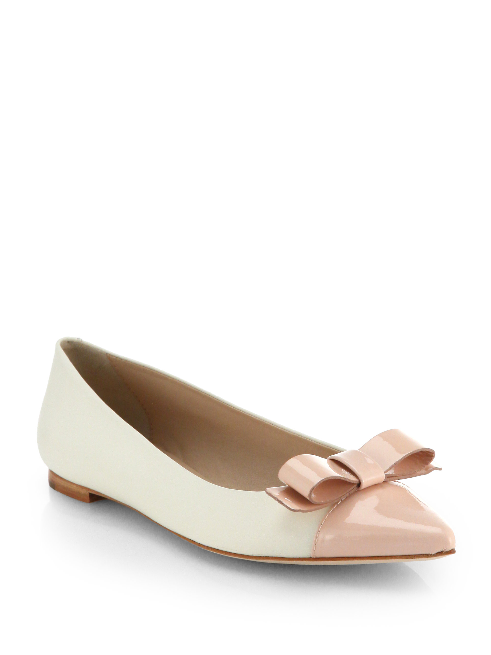 Lyst - Kate Spade Gabe Twotone Pointed Bow Flats in Pink