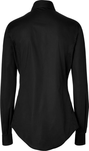 Just Cavalli Stretch Cotton Shirt with Embellished Collar in Black in ...