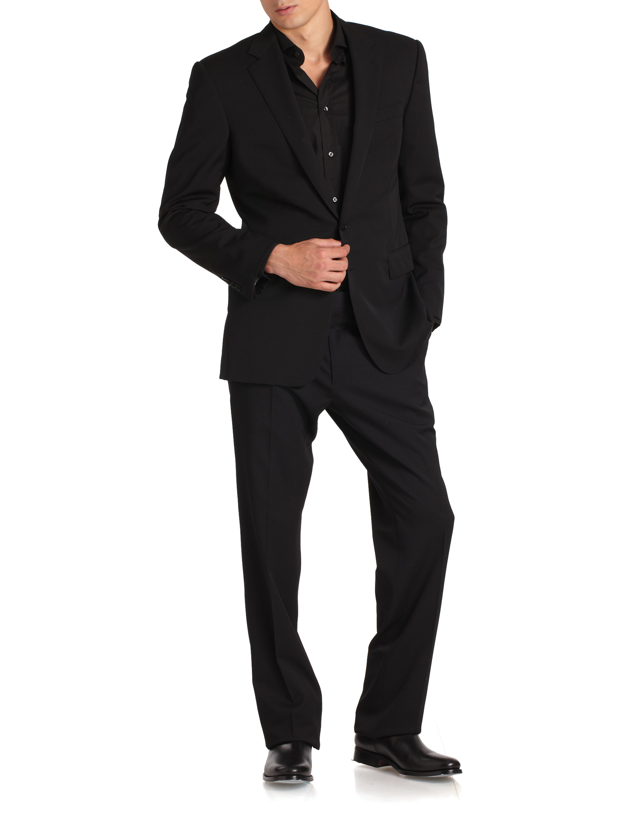 Ralph Lauren Black Label Anthony Wool Gabardine Suit in Black for Men ...