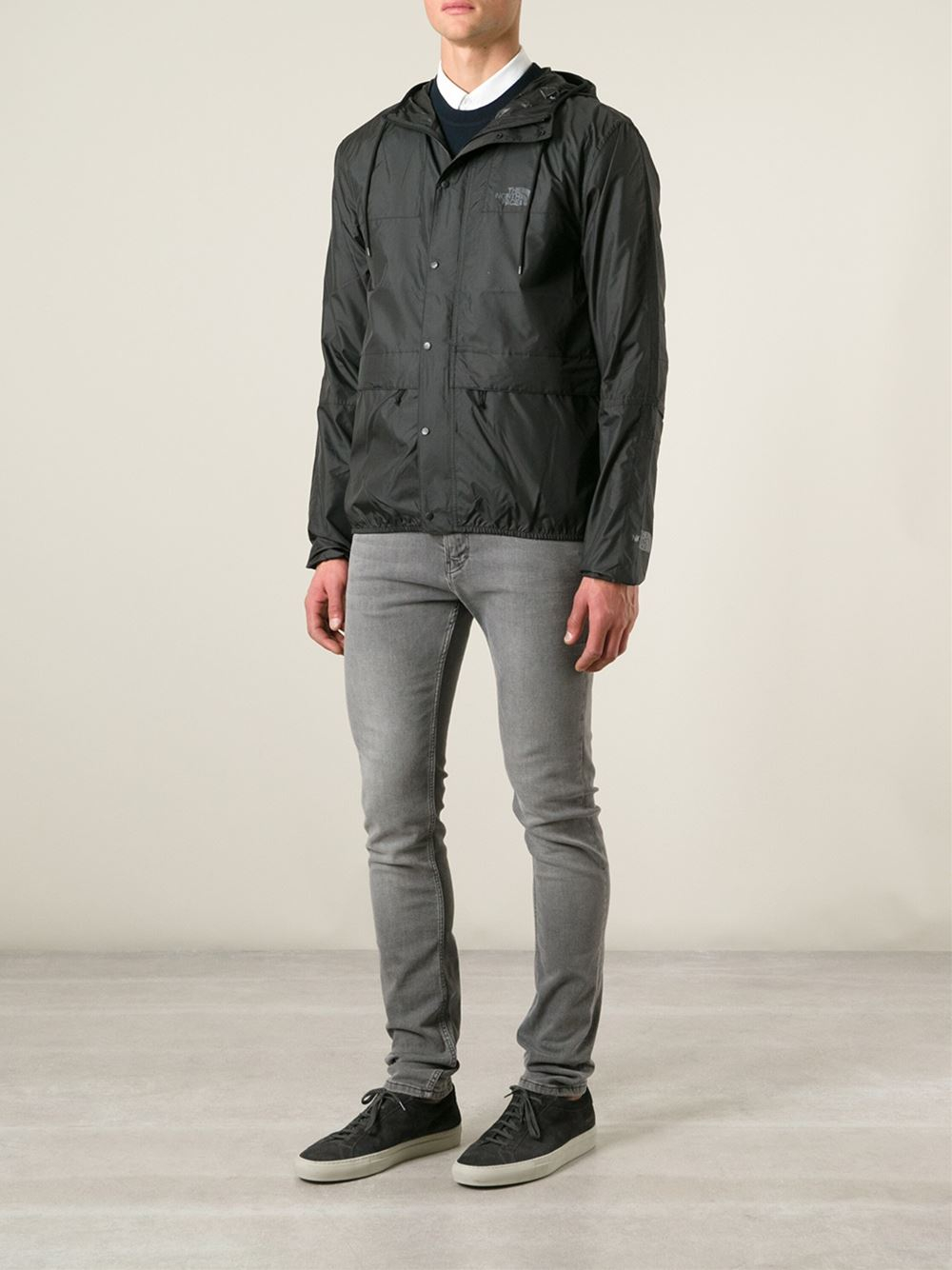 The North Face Hooded Windbreaker Jacket In Black For Men Lyst